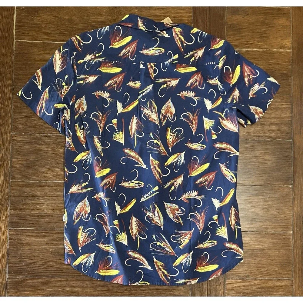 North Face Baytrail Summit Navy Fly Fishing Pattern Shirt NF0A55ND Mens Sz M NWT